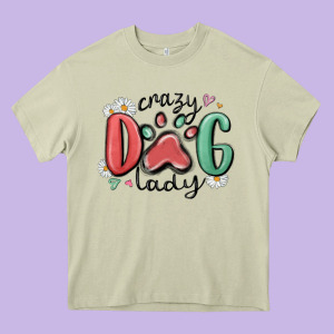 Crazy Dog Lady Heavy Core Tee Designed By Maliassmallbusiness