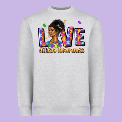 Love Autism Awareness Heavyweight Sweatshirt Designed By Jahusdesignshop