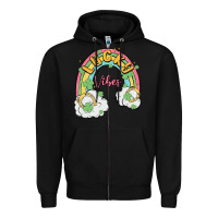 Black lucky vibes Zipper Hoodie - MaliasSmallBusiness