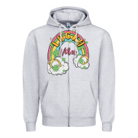 Heather Grey lucky vibes Zipper Hoodie - MaliasSmallBusiness