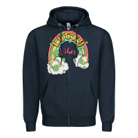 Navy lucky vibes Zipper Hoodie - MaliasSmallBusiness