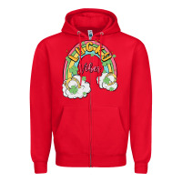Red lucky vibes Zipper Hoodie - MaliasSmallBusiness