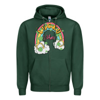 Sports Green lucky vibes Zipper Hoodie - MaliasSmallBusiness