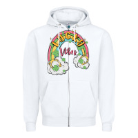 White lucky vibes Zipper Hoodie - MaliasSmallBusiness