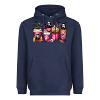Navy Scream Coffee Cups Heavyweight Hoodie - MaliasSmallBusiness