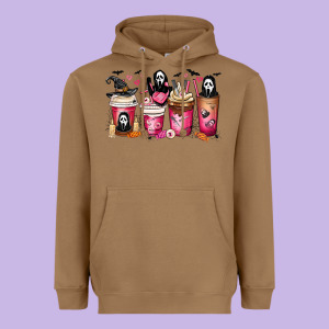 Scream Coffee Cups Heavyweight Hoodie Designed By Maliassmallbusiness