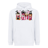 White Scream Coffee Cups Heavyweight Hoodie - MaliasSmallBusiness