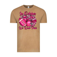 In October We Wear Pink Cheer With Football Breast Vintage Tee | Teevron