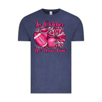 Vintage Denim in october we wear pink cheer with football breast Vintage Tee - JahusDesignShop