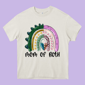 Mom Of Both Rainbow Heavy Core Tee Designed By Maliassmallbusiness
