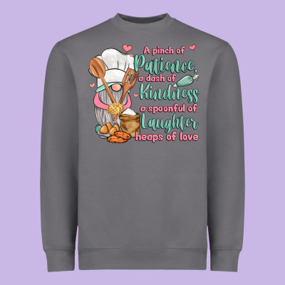 A Pinch Of Patience A Dash Of Kindness A Spoonful Heavyweight Sweatshirt Designed By Jahusdesignshop