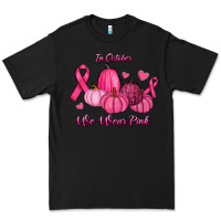 Black In October We Wear Pink Pumpkins Premium Tee - RanaPortraitStore