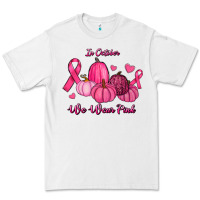 White In October We Wear Pink Pumpkins Premium Tee - RanaPortraitStore