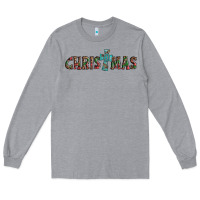 Heather Grey christmas cross Long Sleeve Tee - AdoDesignShop