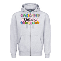 Heather Grey magically delicious Zipper Hoodie - MaliasSmallBusiness