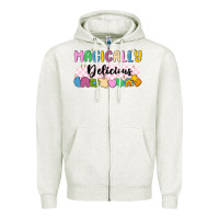 Oatmeal Heather magically delicious Zipper Hoodie - MaliasSmallBusiness
