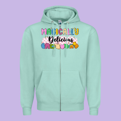 Magically Delicious Zipper Hoodie Designed By Maliassmallbusiness
