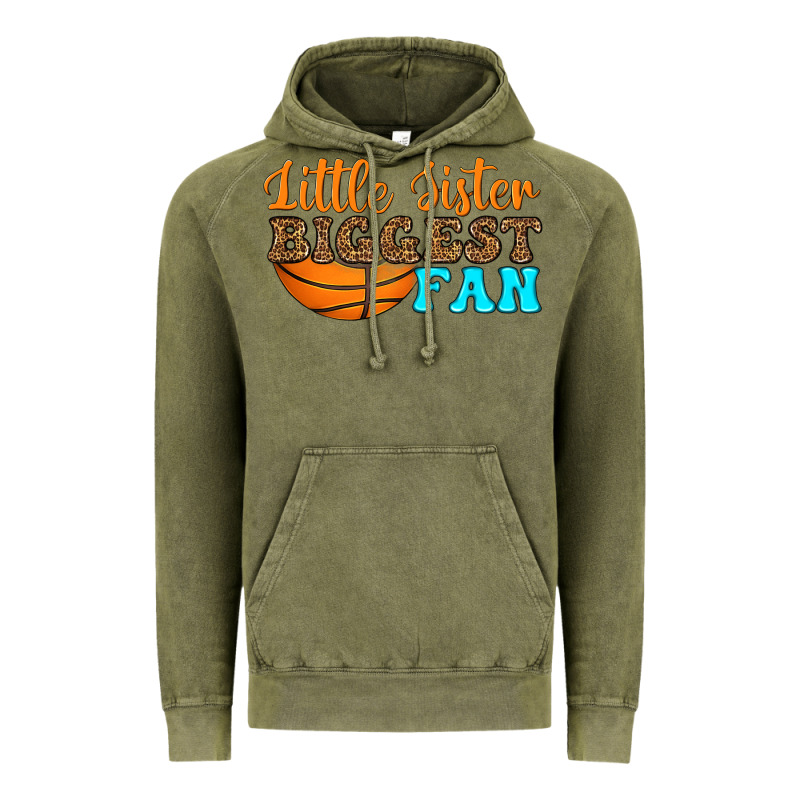 Little Sister Biggest Fan Vintage Hoodie by HRA Design Shop | Teevron
