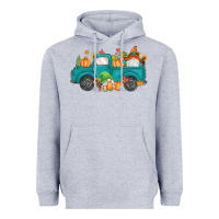 Heather Grey fall gnomes truck Heavyweight Hoodie - MaliasSmallBusiness