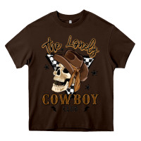 Chocolate Brown the lonely cowboy club Heavy Core Tee - MaliasSmallBusiness