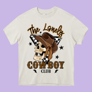 The Lonely Cowboy Club Heavy Core Tee Designed By Maliassmallbusiness