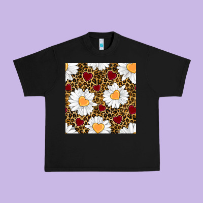 Valentines Day Daisy And Leopard Seamless Pattern Urban Heavy Tee Designed By Bundleandbundleshop