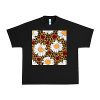 Black valentines day daisy and leopard seamless pattern Urban Heavy Tee - BundleAndBundleShop