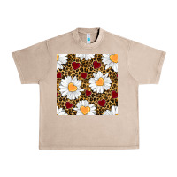 French Oak valentines day daisy and leopard seamless pattern Urban Heavy Tee - BundleAndBundleShop