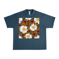 Midnight Navy valentines day daisy and leopard seamless pattern Urban Heavy Tee - BundleAndBundleShop