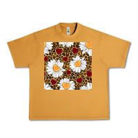 Peanut Butter valentines day daisy and leopard seamless pattern Urban Heavy Tee - BundleAndBundleShop