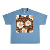 Pebble Blue valentines day daisy and leopard seamless pattern Urban Heavy Tee - BundleAndBundleShop