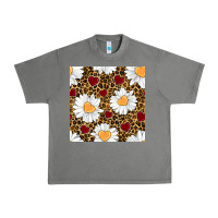 Tornado valentines day daisy and leopard seamless pattern Urban Heavy Tee - BundleAndBundleShop