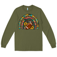 Army Green football rainbow Long Sleeve Tee - Artiststas