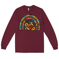 Burgundy football rainbow Long Sleeve Tee - Artiststas