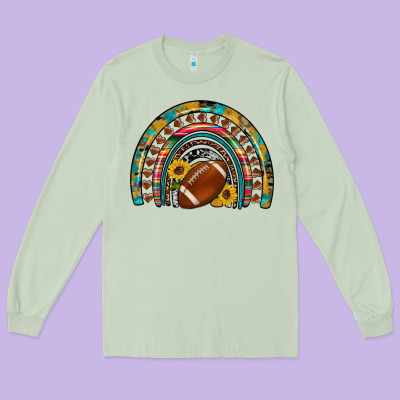 Football Rainbow Long Sleeve Tee Designed By Artiststas