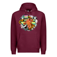 Burgundy Western Texas Flag Cow Portrarit Premium Hoodie - Bettercallsaul