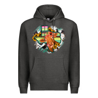 Charcoal Heather Western Texas Flag Cow Portrarit Premium Hoodie - Bettercallsaul