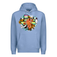 Colony Blue Western Texas Flag Cow Portrarit Premium Hoodie - Bettercallsaul