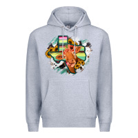 Heather Grey Western Texas Flag Cow Portrarit Premium Hoodie - Bettercallsaul