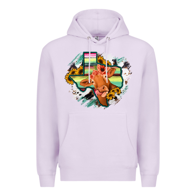 Western Texas Flag Cow Portrarit Premium Hoodie by Bettercallsaul | Teevron