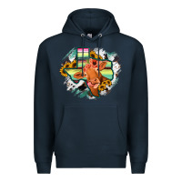 Navy Western Texas Flag Cow Portrarit Premium Hoodie - Bettercallsaul