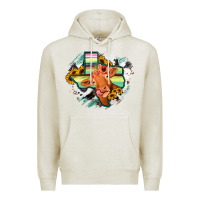 Oatmeal Heather Western Texas Flag Cow Portrarit Premium Hoodie - Bettercallsaul