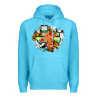 Ocean Blue Western Texas Flag Cow Portrarit Premium Hoodie - Bettercallsaul