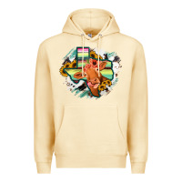 Pina Colada Western Texas Flag Cow Portrarit Premium Hoodie - Bettercallsaul