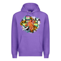Purple Western Texas Flag Cow Portrarit Premium Hoodie - Bettercallsaul