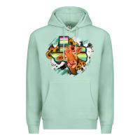 Seafoam Western Texas Flag Cow Portrarit Premium Hoodie - Bettercallsaul