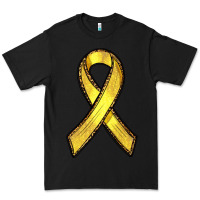 Black Gold Cancer ribbon Premium Tee - RanaPortraitStore