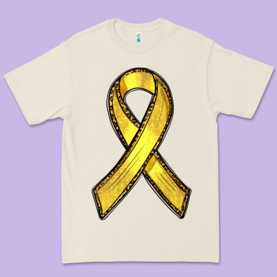 Premium Tee Gold Cancer ribbon