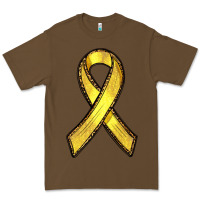 Cacao Gold Cancer ribbon Premium Tee - RanaPortraitStore