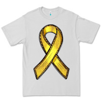 Dove Grey Gold Cancer ribbon Premium Tee - RanaPortraitStore